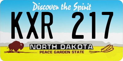 ND license plate KXR217