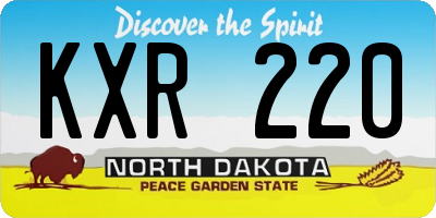ND license plate KXR220