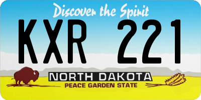 ND license plate KXR221
