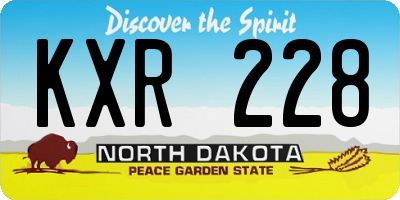 ND license plate KXR228