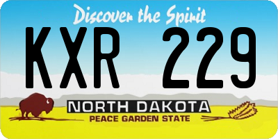 ND license plate KXR229