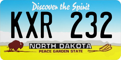 ND license plate KXR232