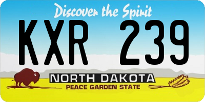 ND license plate KXR239