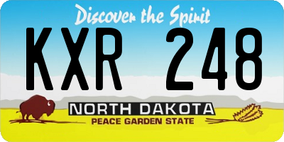 ND license plate KXR248