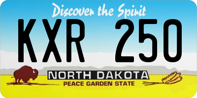 ND license plate KXR250