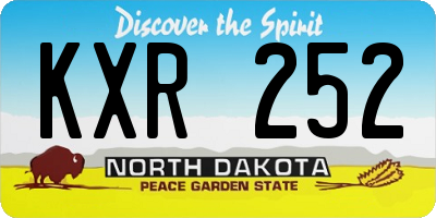 ND license plate KXR252