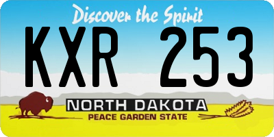 ND license plate KXR253