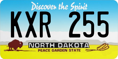 ND license plate KXR255