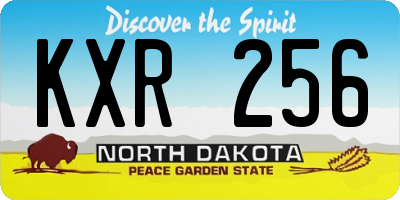 ND license plate KXR256
