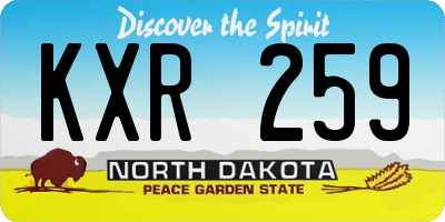 ND license plate KXR259