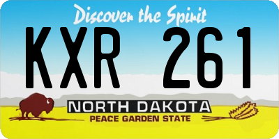 ND license plate KXR261
