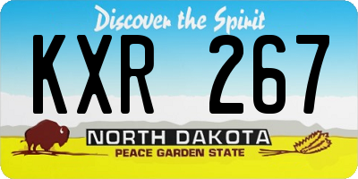 ND license plate KXR267