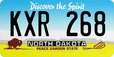 ND license plate KXR268