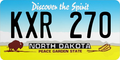ND license plate KXR270