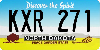 ND license plate KXR271