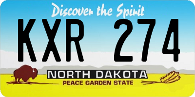 ND license plate KXR274