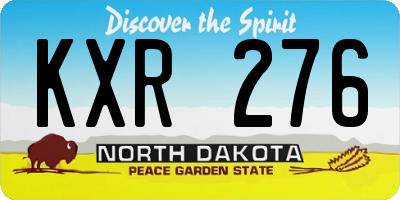 ND license plate KXR276