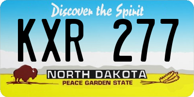 ND license plate KXR277