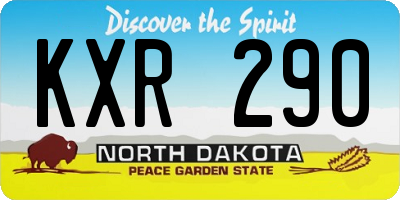 ND license plate KXR290