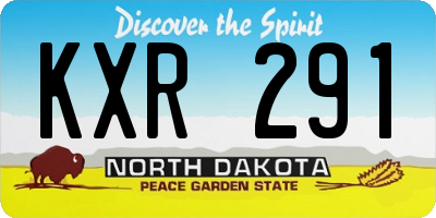 ND license plate KXR291