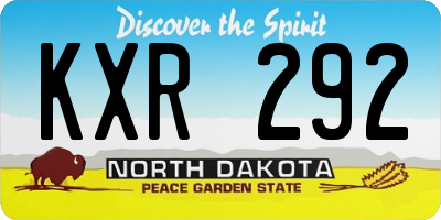 ND license plate KXR292