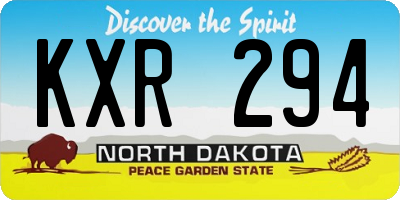 ND license plate KXR294