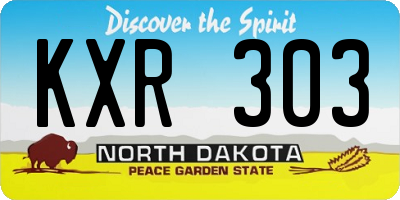 ND license plate KXR303