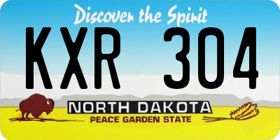 ND license plate KXR304