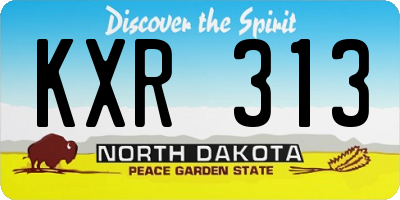 ND license plate KXR313