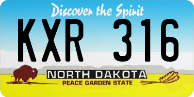 ND license plate KXR316