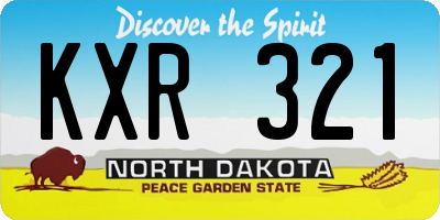 ND license plate KXR321