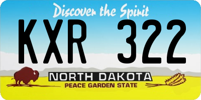 ND license plate KXR322