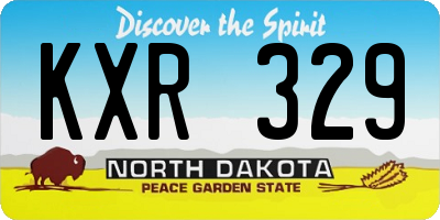 ND license plate KXR329