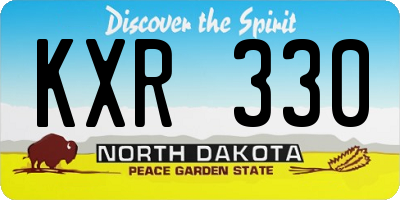 ND license plate KXR330