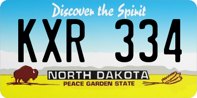 ND license plate KXR334