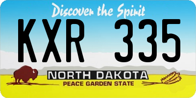 ND license plate KXR335