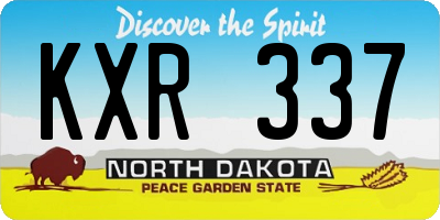 ND license plate KXR337