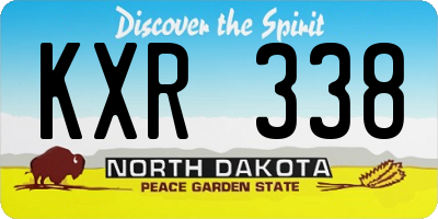 ND license plate KXR338
