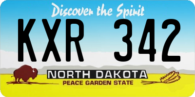 ND license plate KXR342