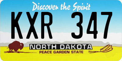 ND license plate KXR347