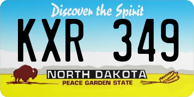 ND license plate KXR349