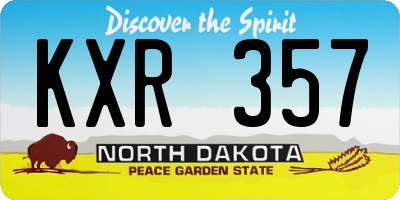 ND license plate KXR357