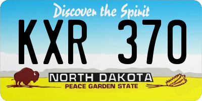 ND license plate KXR370