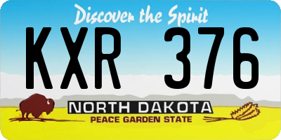 ND license plate KXR376