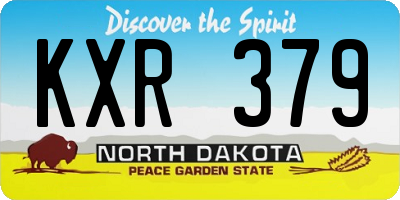 ND license plate KXR379