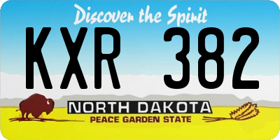 ND license plate KXR382