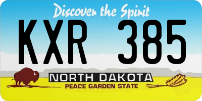 ND license plate KXR385