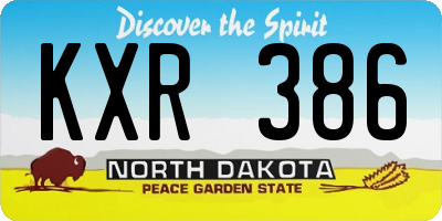 ND license plate KXR386