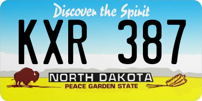 ND license plate KXR387