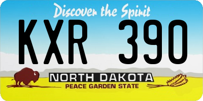 ND license plate KXR390